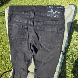 True Religion Geno Relaxed Slim No Flap Jeans Solid Black 29